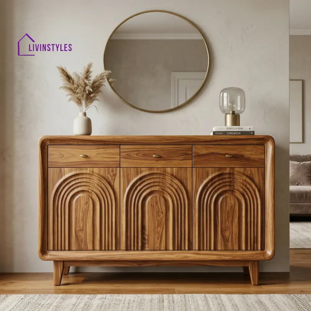 Willow Sheesham Wood Cabinet and Sideboard (Honey Finish)