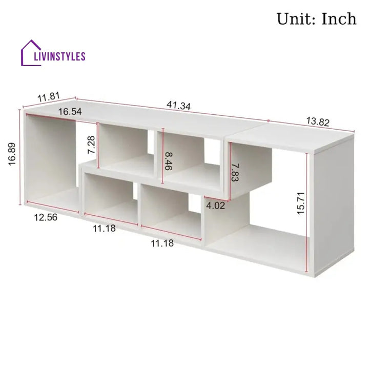 Willow White Finish Tv Unit Stand for Living Room