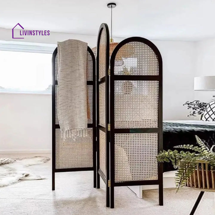 Willow Wooden and Cane Weaving Room Partition for Living Room