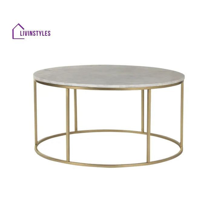 Windsor Marble Coffee Table In Gold Finish