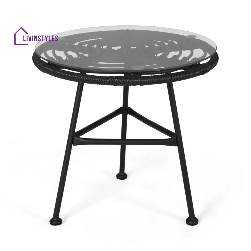 Wise Outdoor Patio Seating Set 2 Chairs and 1 Table Set (Black) - Coffee Table Sets