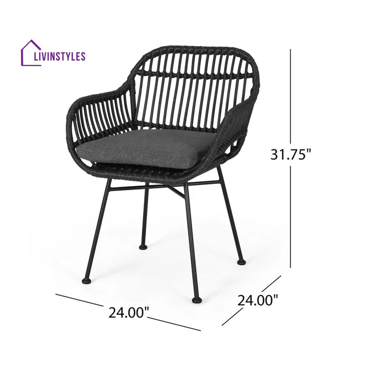 Wise Outdoor Patio Seating Set 2 Chairs and 1 Table Set (Black) - Coffee Table Sets