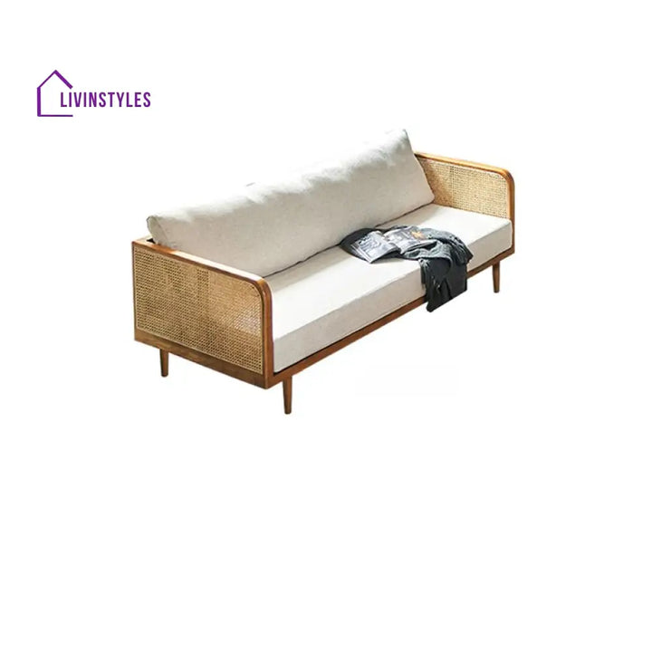 Wisha Solid Wood L Shaped Sofa for Living Room