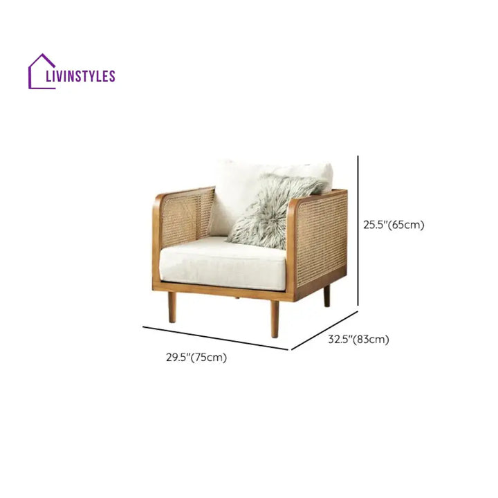 Wisha Solid Wood L Shaped Sofa for Living Room