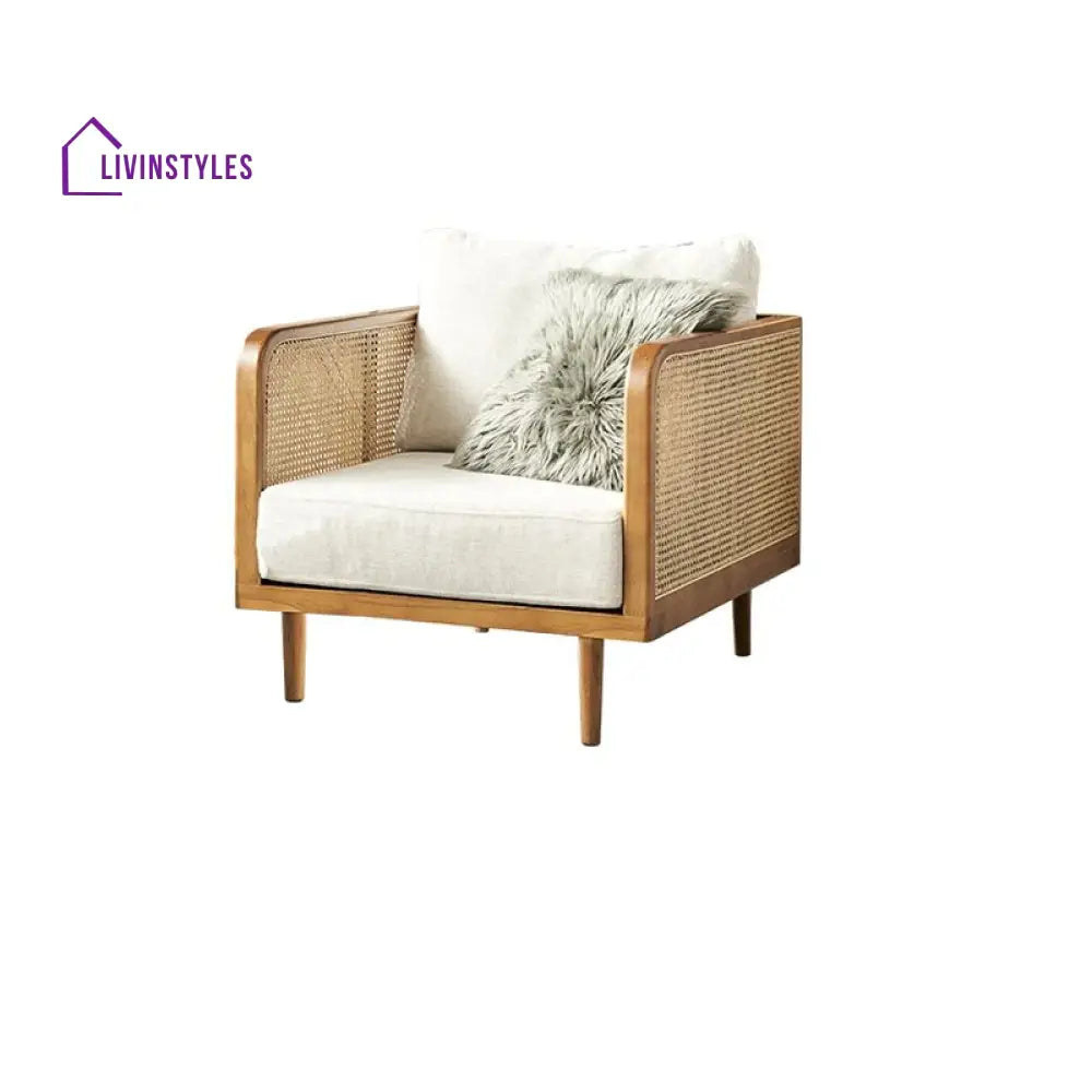 Wisha Solid Wood L Shaped Sofa for Living Room