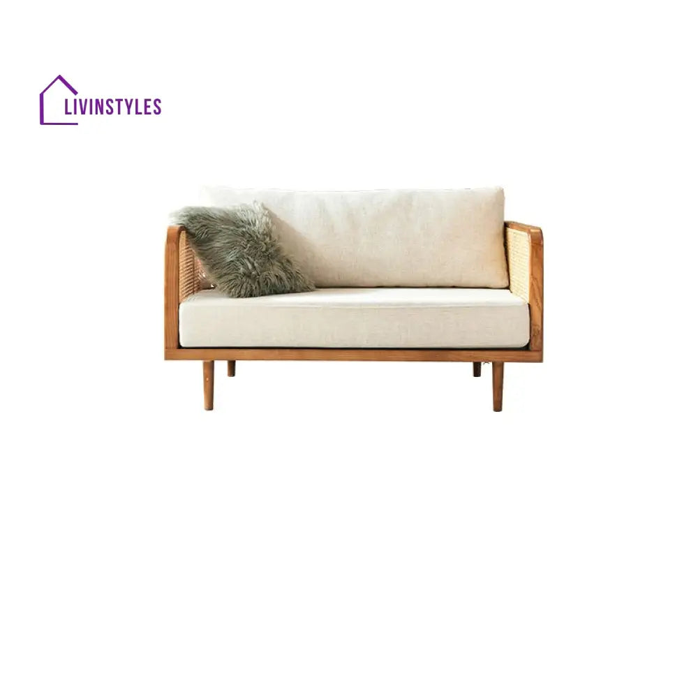 Wisha Solid Wood L Shaped Sofa for Living Room