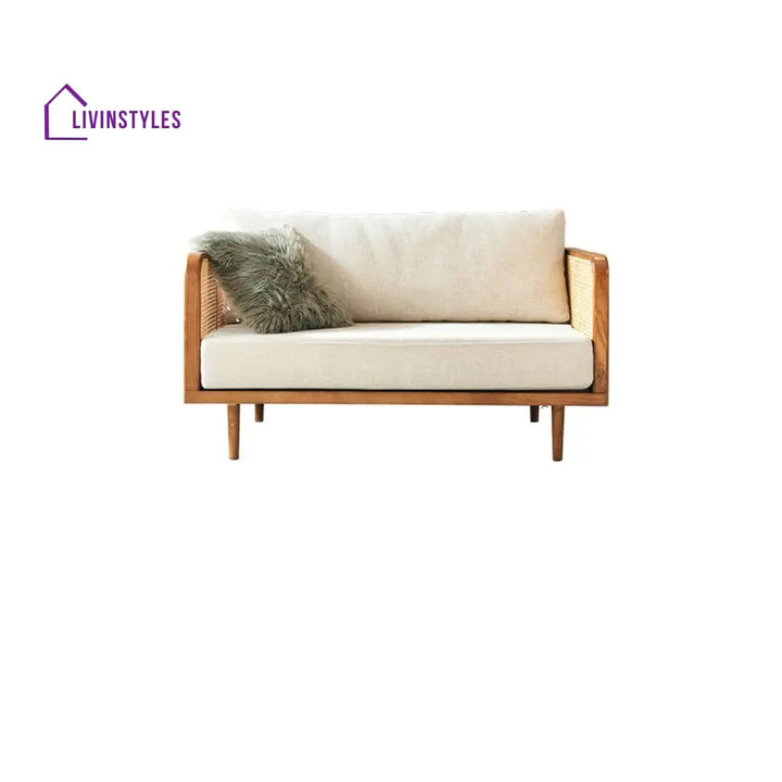 Wisha Solid Wood L Shaped Sofa for Living Room