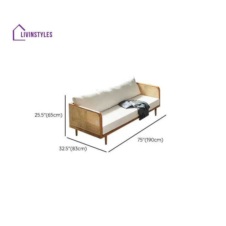 Wisha Solid Wood L Shaped Sofa for Living Room