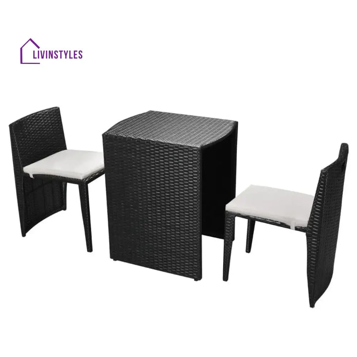 Wisp Outdoor Patio Seating Set 2 Chairs and 1 Table Set (Black) - Coffee Table Sets