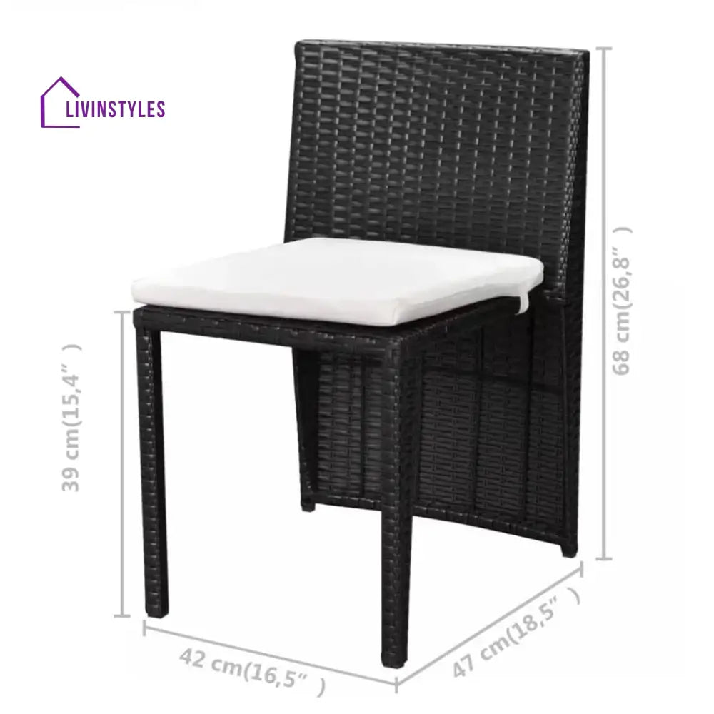 Wisp Outdoor Patio Seating Set 2 Chairs and 1 Table Set (Black) - Coffee Table Sets