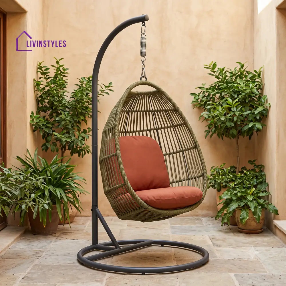 Wojciech Premium MS Frame with Powder Coated Outdoor Swing Chair with Stand