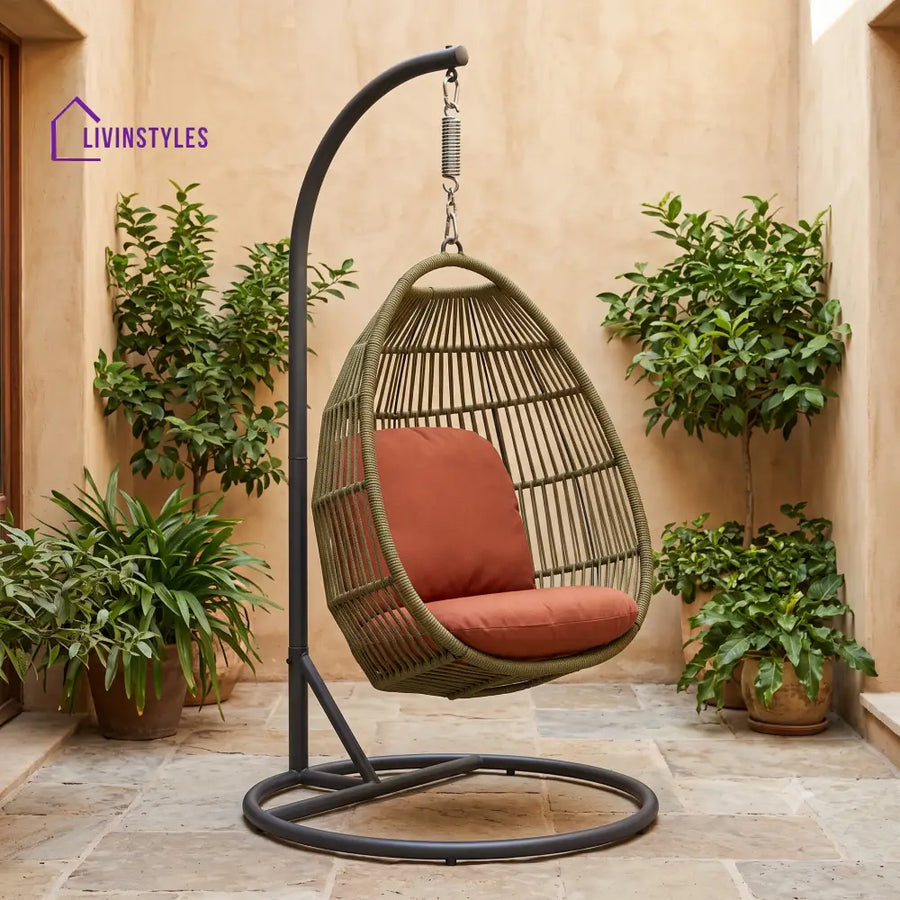 Wojciech Premium MS Frame with Powder Coated Outdoor Swing Chair with Stand