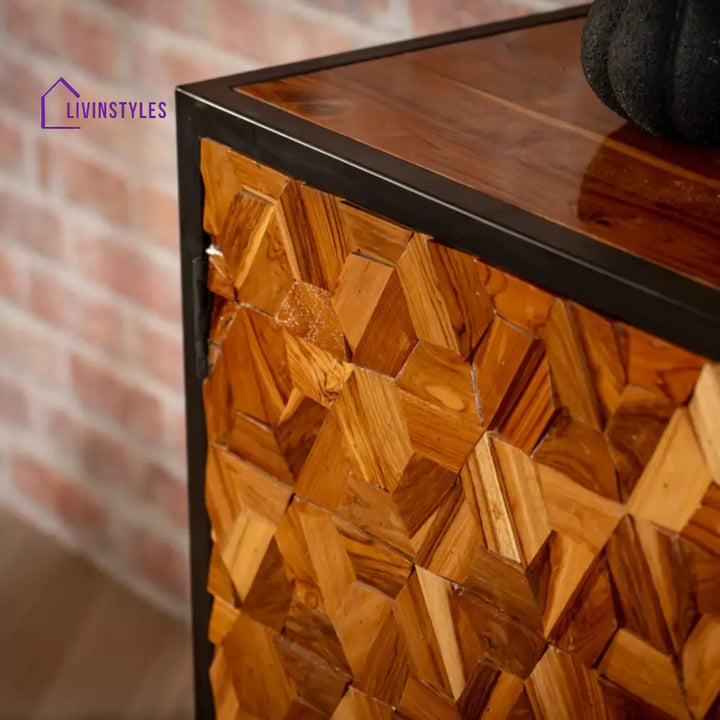 Woodcraft Solid Old Recycled Teak and Acacia Wood Sideboard with Iron Frame 160 cm