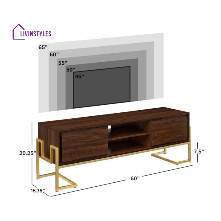 Wren Wooden Finish Tv Unit Stand for Living Room