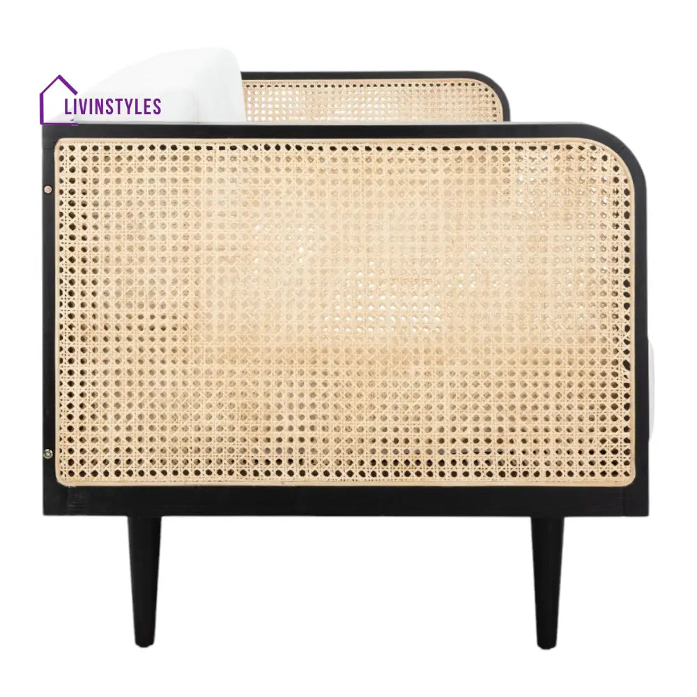 Xalina Solid Teak Wood & Rattan 3 Seater Sofa