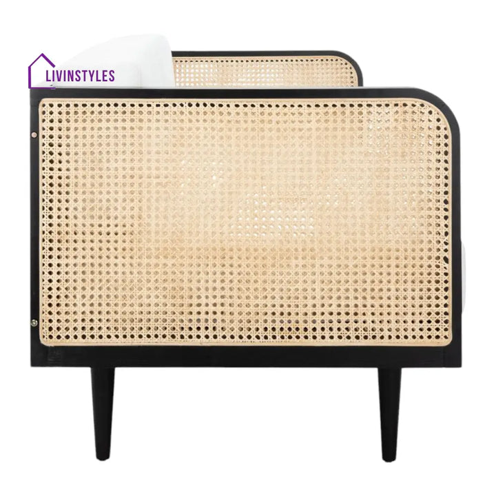 Xalina Solid Teak Wood & Rattan 3 Seater Sofa