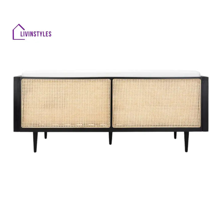 Xalina Solid Teak Wood & Rattan 3 Seater Sofa