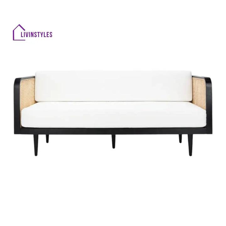 Xalina Solid Teak Wood & Rattan 3 Seater Sofa