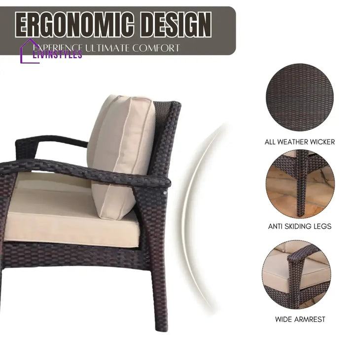 Xenia Outdoor Rattan Wicker 1-Piece Loveseat Sofa - Sofa Set