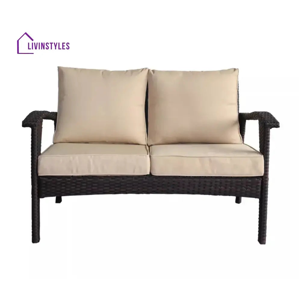 Xenia Outdoor Rattan Wicker 1-Piece Loveseat Sofa - Sofa Set