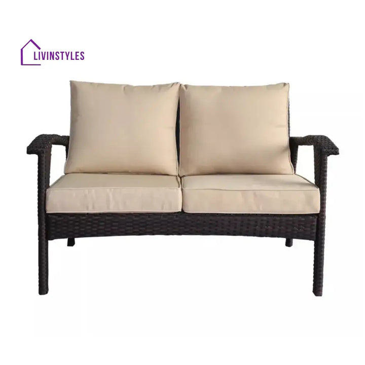 Xenia Outdoor Rattan Wicker 1-Piece Loveseat Sofa - Sofa Set