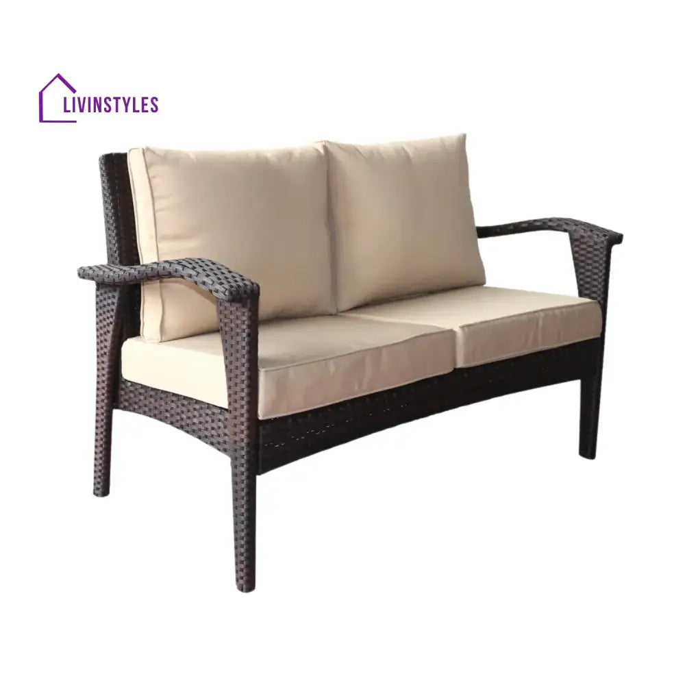 Xenia Outdoor Rattan Wicker 1-Piece Loveseat Sofa - Sofa Set