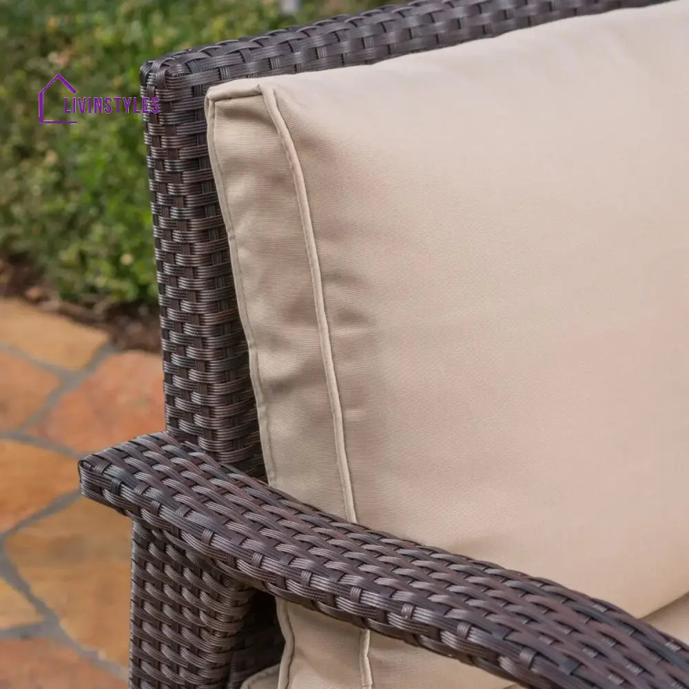 Xenia Outdoor Rattan Wicker 1-Piece Loveseat Sofa - Sofa Set