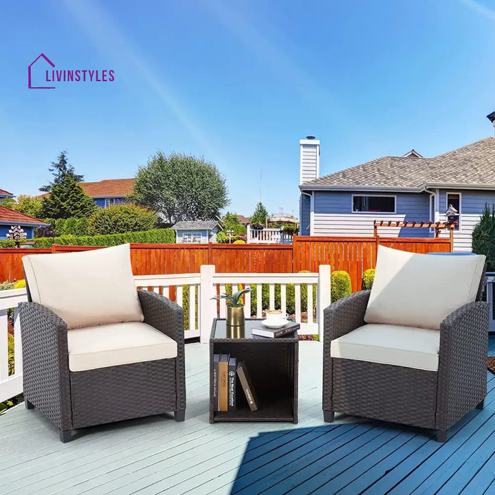 Xiao 3-Piece Outdoor Rattan Wicker Patio Set Patio Set