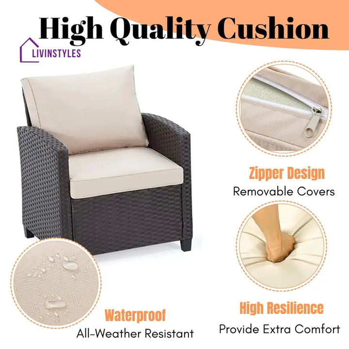 Xiao 3-Piece Outdoor Rattan Wicker Patio Set Patio Set