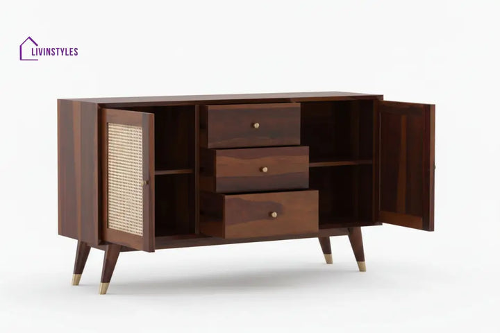 Xuan Sheesham Wood Cane Cabinet and Sideboard