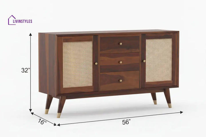 Xuan Sheesham Wood Cane Cabinet and Sideboard