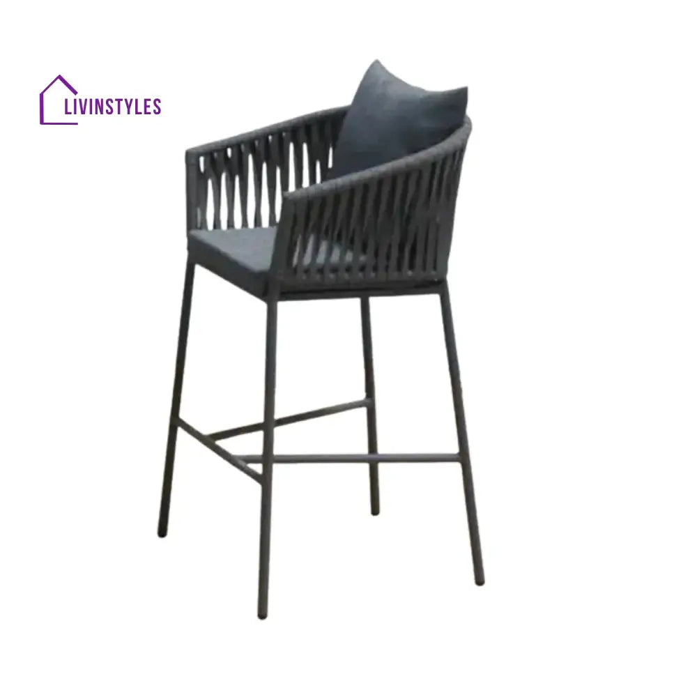 Xyla Outdoor Rope 5-Piece Bar Set With a High-Top Round Table - Bar Set