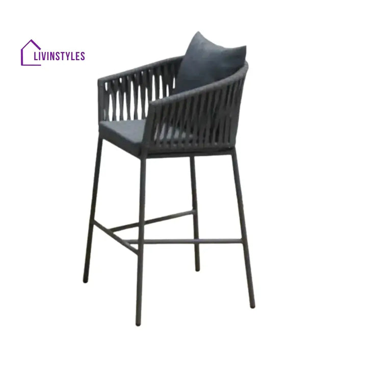 Xyla Outdoor Rope 5-Piece Bar Set With a High-Top Round Table - Bar Set