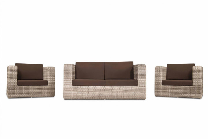 Maso Outdoor Sofa Set 2 Seater + 2 Single seater with 1 Central Table (Seashell)