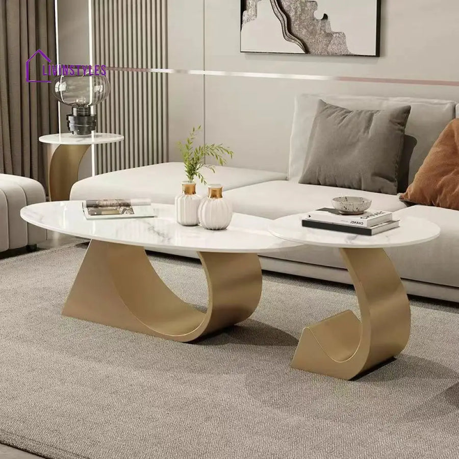 Yagna Stainless Steel Frame Coffee Table For Living Room