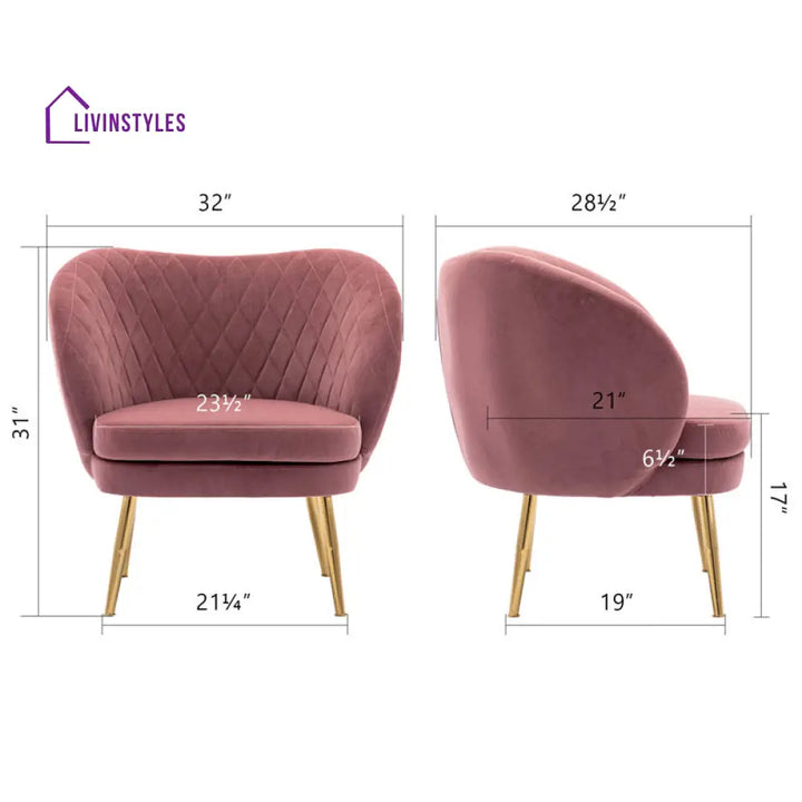 Yalina Metal and Fabric Arm Chair | Living Room Chair | Lounge Chair