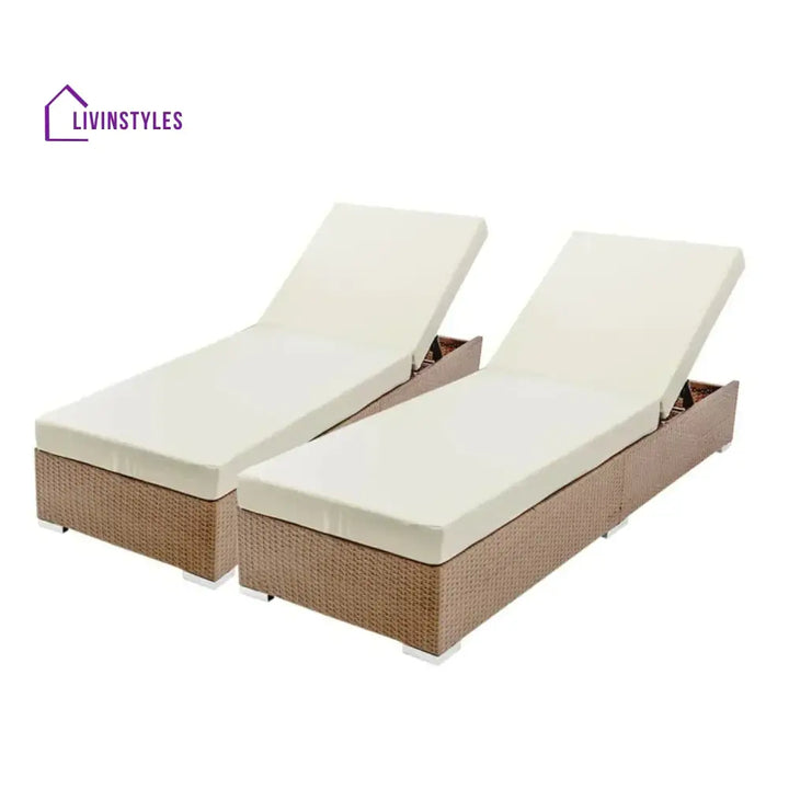Yamini Outdoor 2-Piece Chaise Lounge Chair with Adjustable Settings and Cushions - Lounger Set