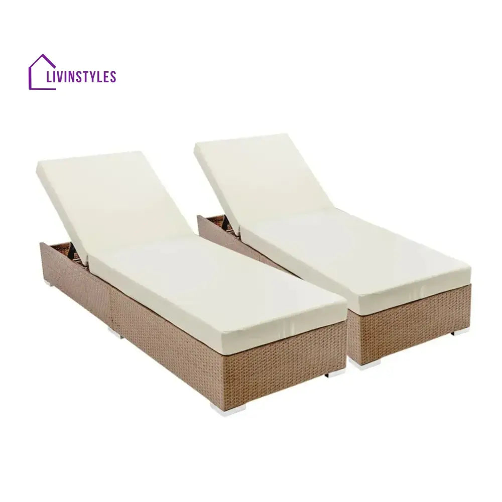 Yamini Outdoor 2-Piece Chaise Lounge Chair with Adjustable Settings and Cushions - Lounger Set
