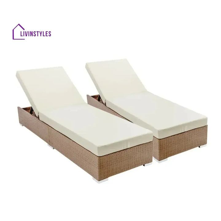 Yamini Outdoor 2-Piece Chaise Lounge Chair with Adjustable Settings and Cushions - Lounger Set