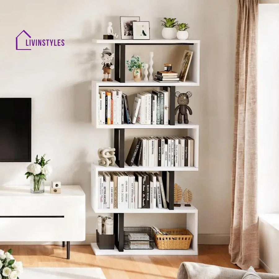 Yana Engineered Wood Bookshelves | Bookshelf for Living Room | Bedroom | Drawing Room | Study Room
