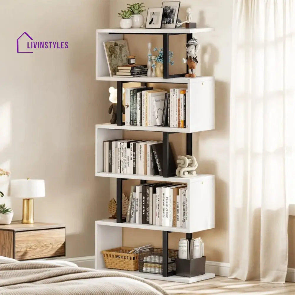 Yana Engineered Wood Bookshelves | Bookshelf for Living Room | Bedroom | Drawing Room | Study Room