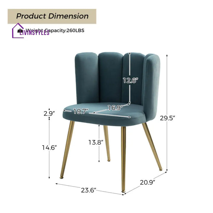 Yana Metal and Fabric Chair | Living Room Chair | Lounge Chair