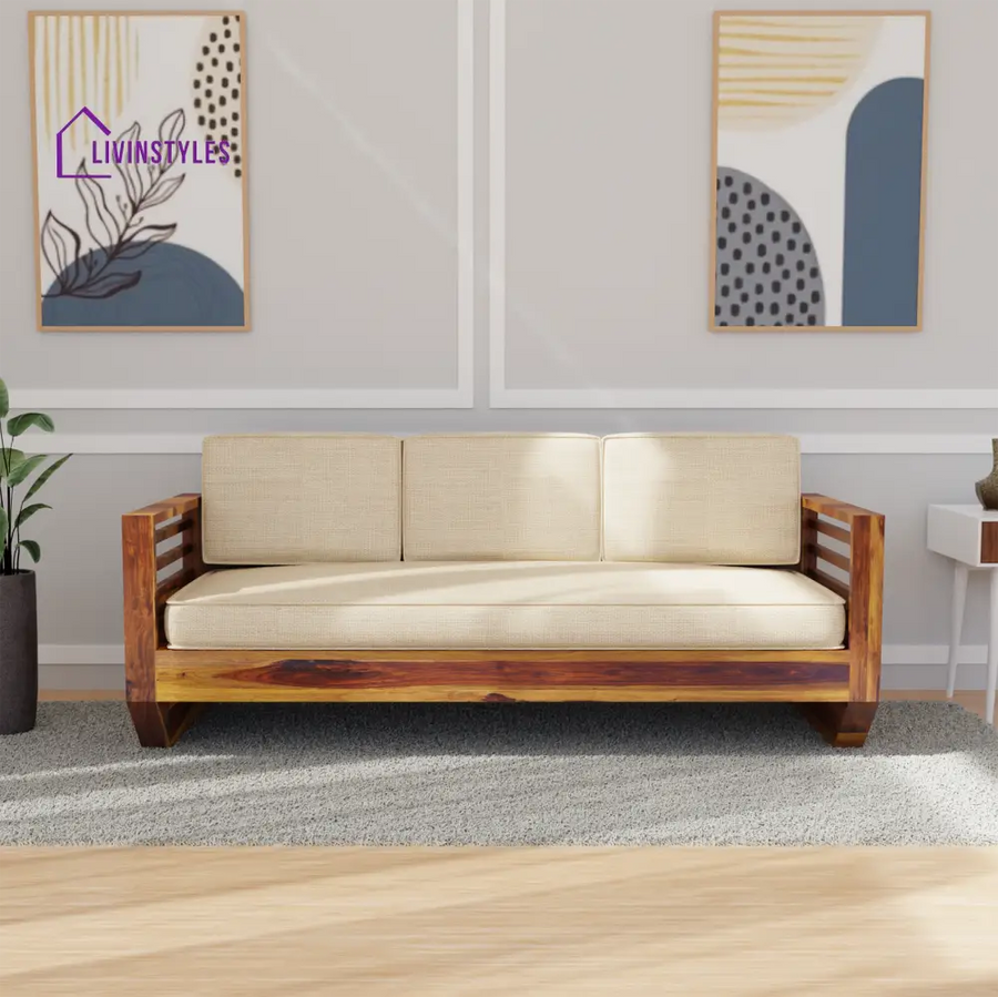 Yana Sheesham Wood Sofa In Light Honey sofa