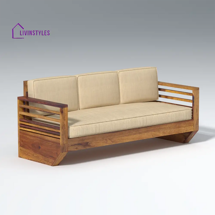 Yana Sheesham Wood Sofa In Light Honey sofa