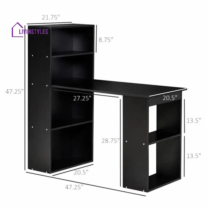 Yanina Black Study Table for Students