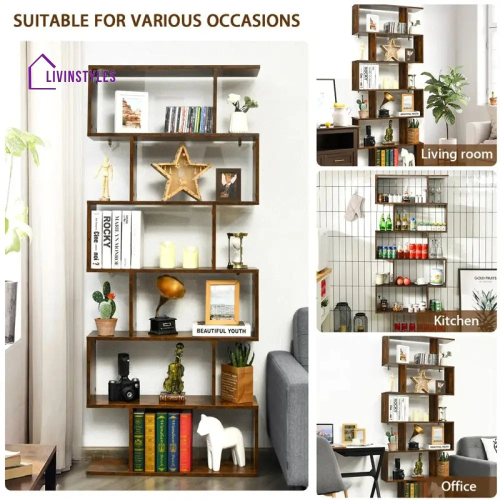 Yanina Engineered Wood Bookshelves | Bookshelf for Living Room | Bedroom | Drawing Room | Study Room