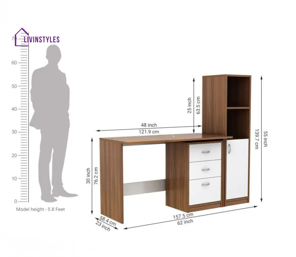 Yanina Engineered Wood Study Table for Students