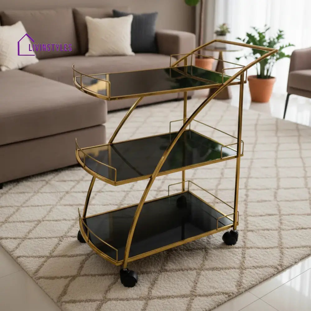 Bar Trolly 3 Tire | Stylish and Functional Beverage Cart Bar Trolley