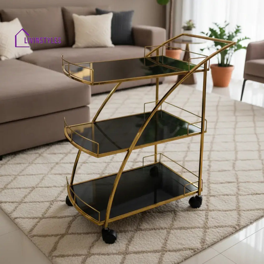Bar Trolly 3 Tire | Stylish and Functional Beverage Cart Bar Trolley