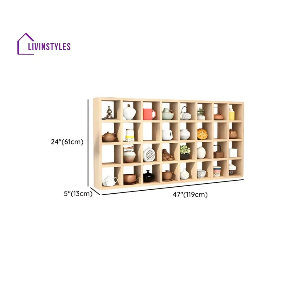 Yaroslav Solid Wood Storage Shelves for Living Room | Kitchen
